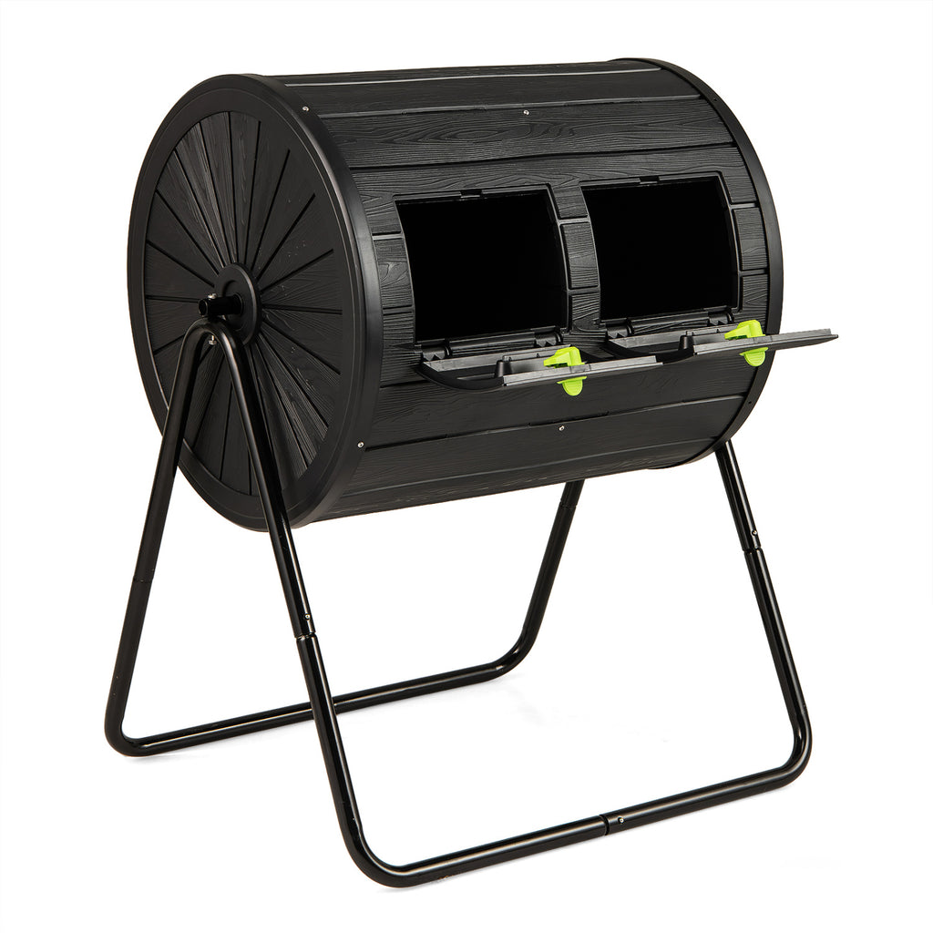 Compost Tumbler 37.5 Gallon Large Outdoor Compost Bin-Black