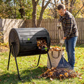 Compost Tumbler 37.5 Gallon Large Outdoor Compost Bin-Black
