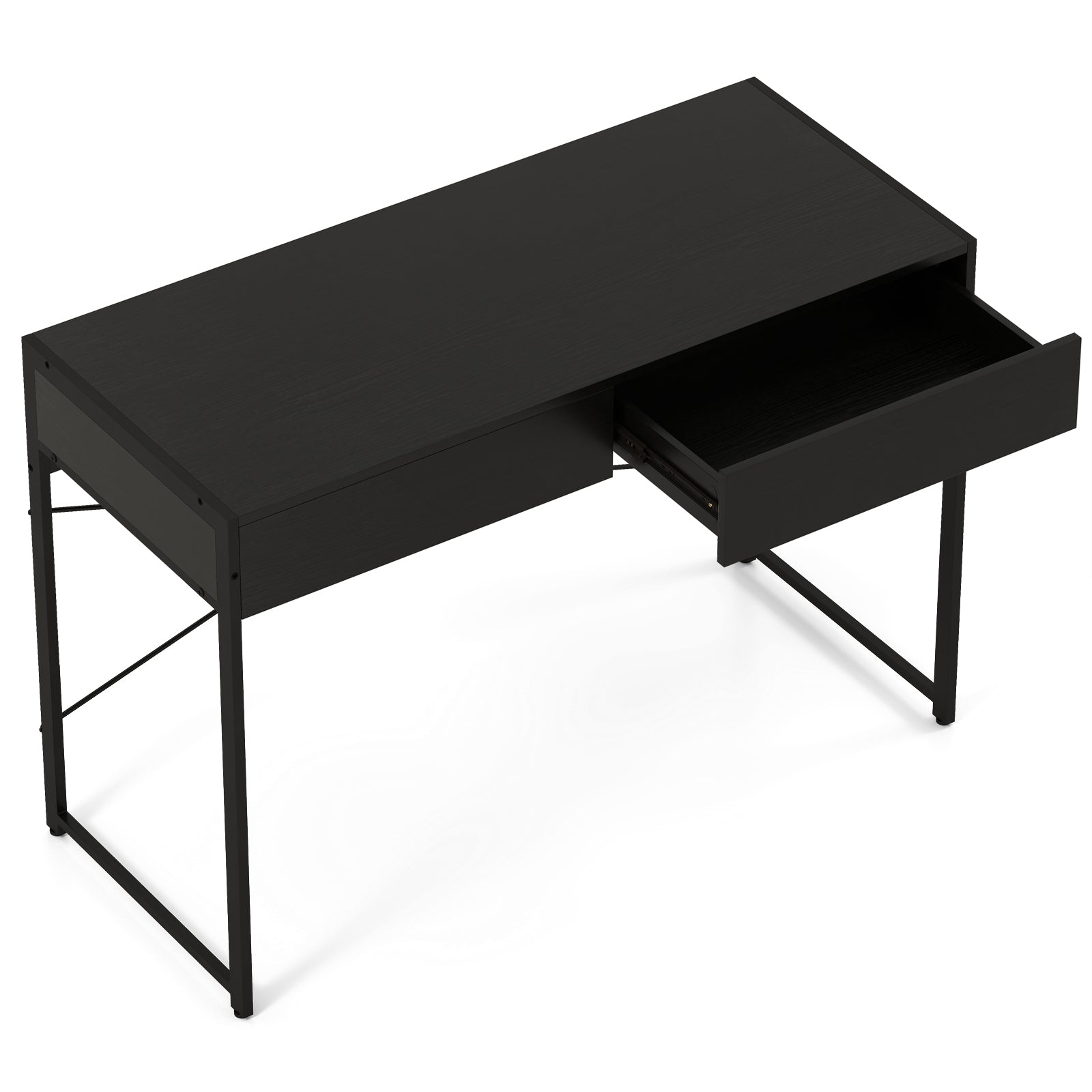 Computer Desk with 2 Drawers 44 Inch Home Office Desk with Metal Frame-Black
