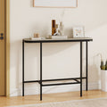 Console Table 44-Inch Entryway Table with Faux Marble Tabletop and Heavy-Duty Metal Frame-Gray