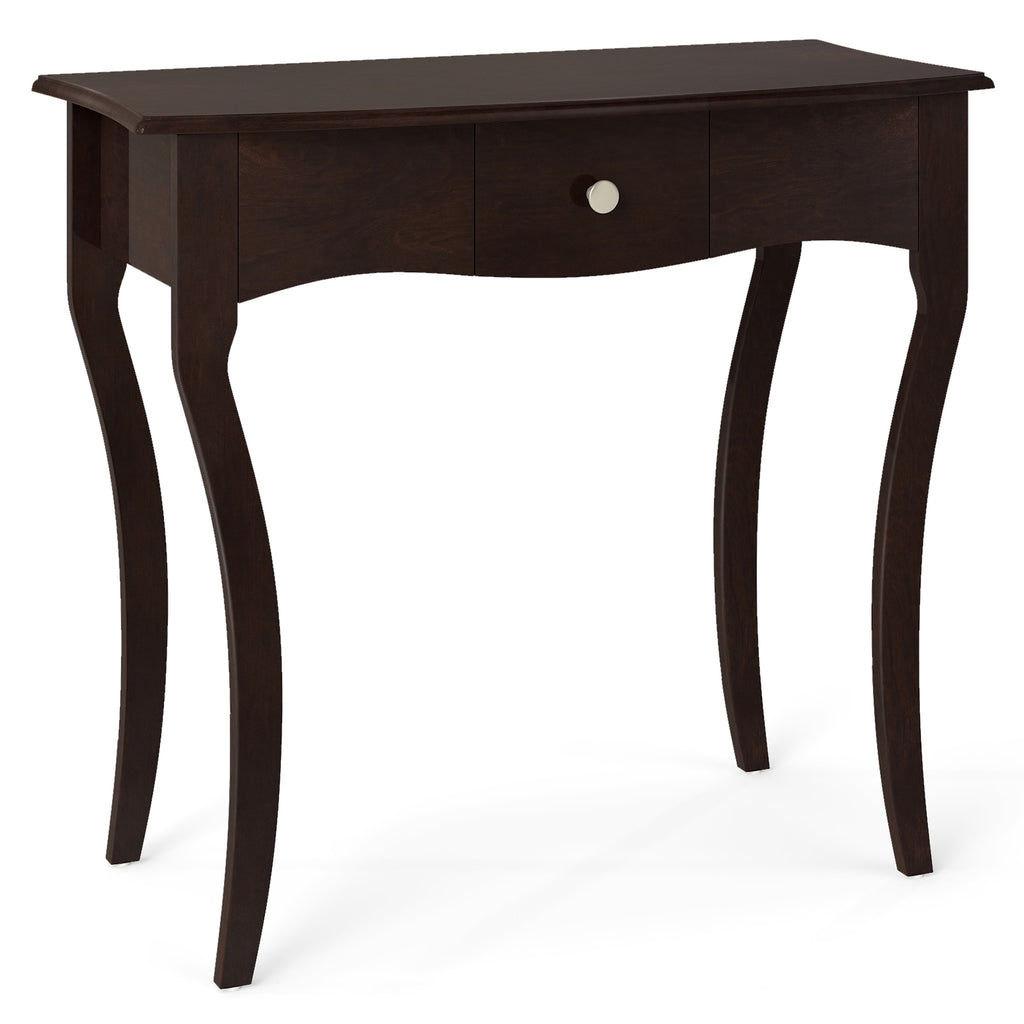 Console avec tiroir et cadre en bois massif – Espresso