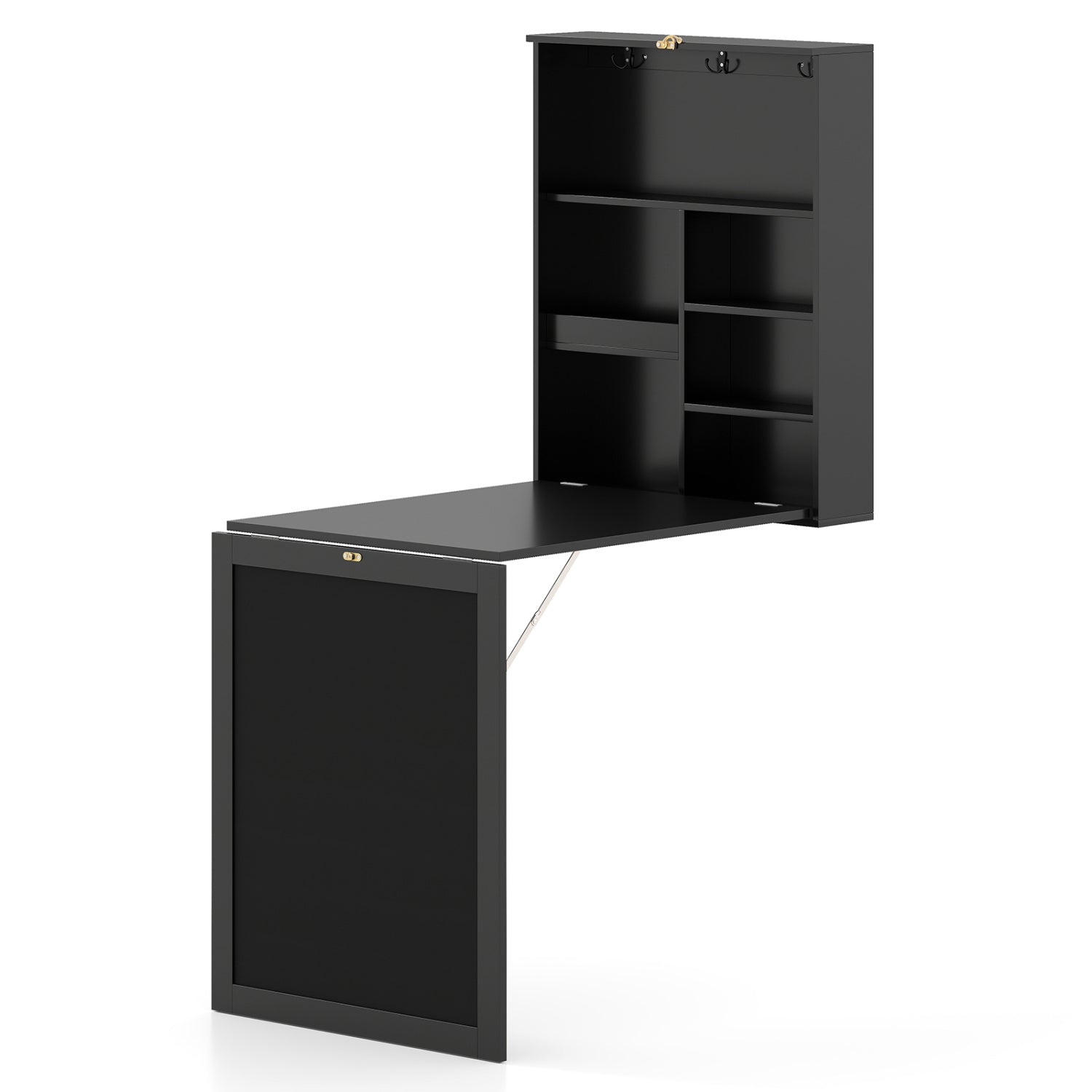Convertible Wall Mounted Table with A Chalkboard-Black