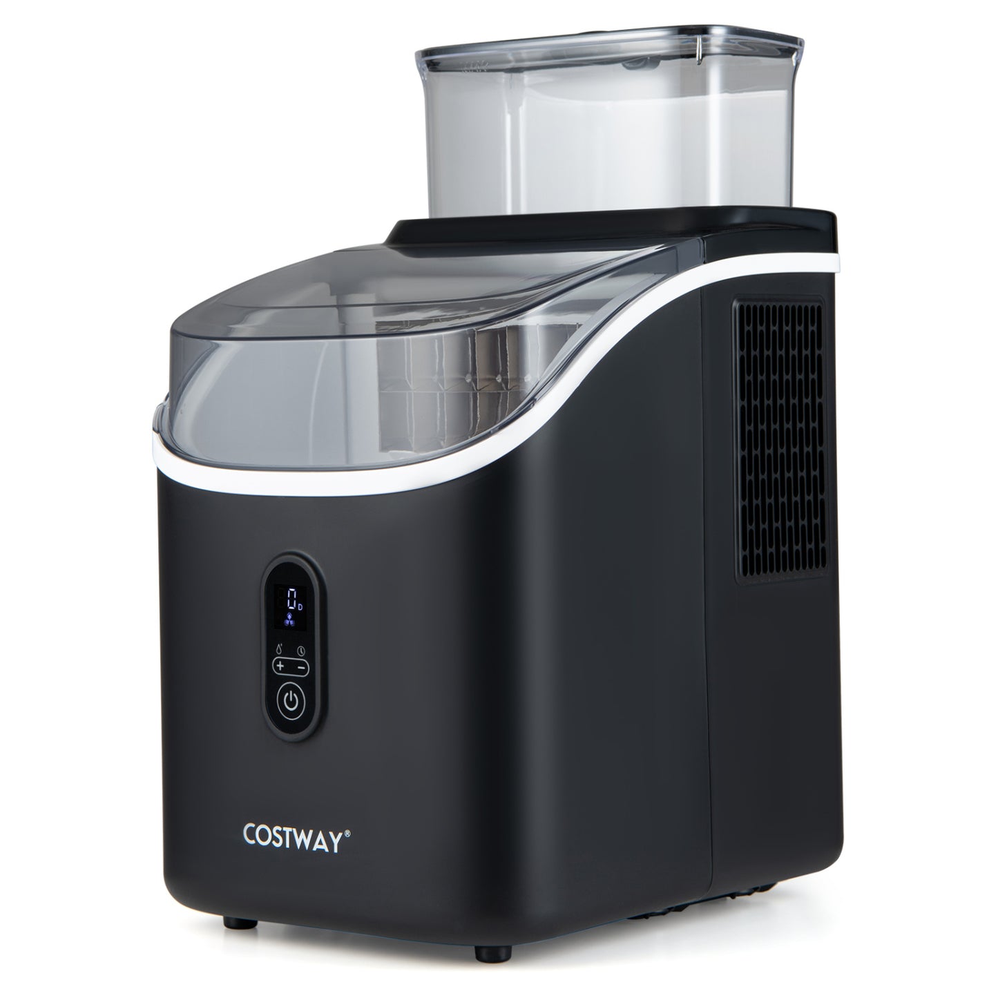 Countertop Ice Maker with External Tank and Self-Cleaning 13 Thickness Levels-Black