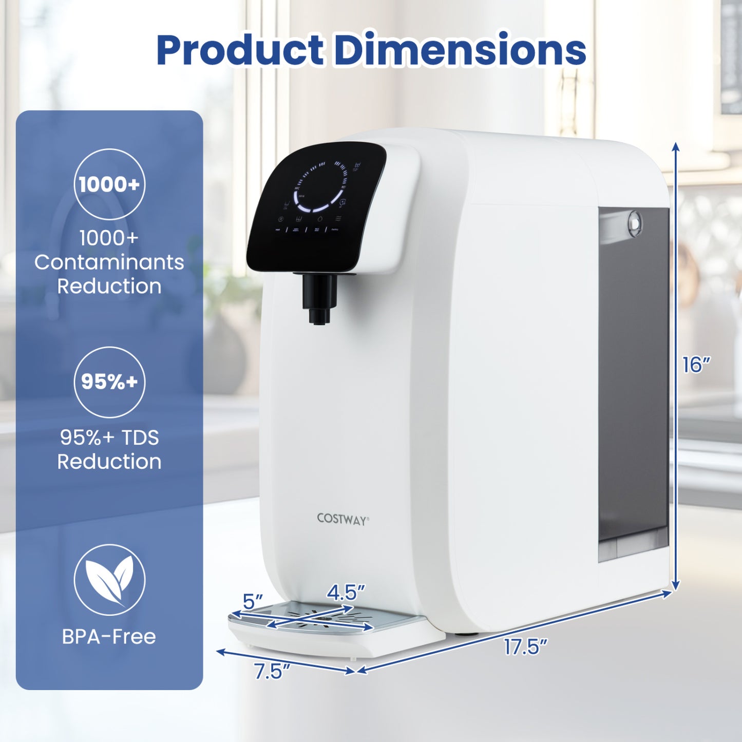 Countertop Reverse Osmosis Water Filtration System with Replacement Filter Bundle
