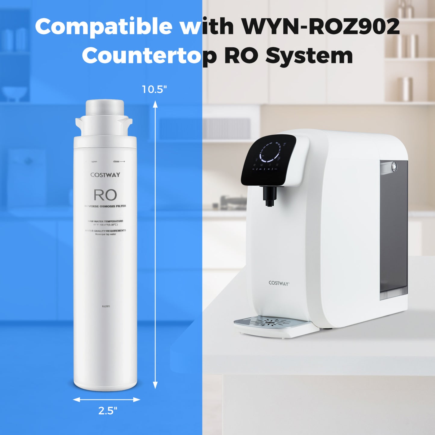 Countertop Reverse Osmosis Water Filtration System with Replacement Filter Bundle