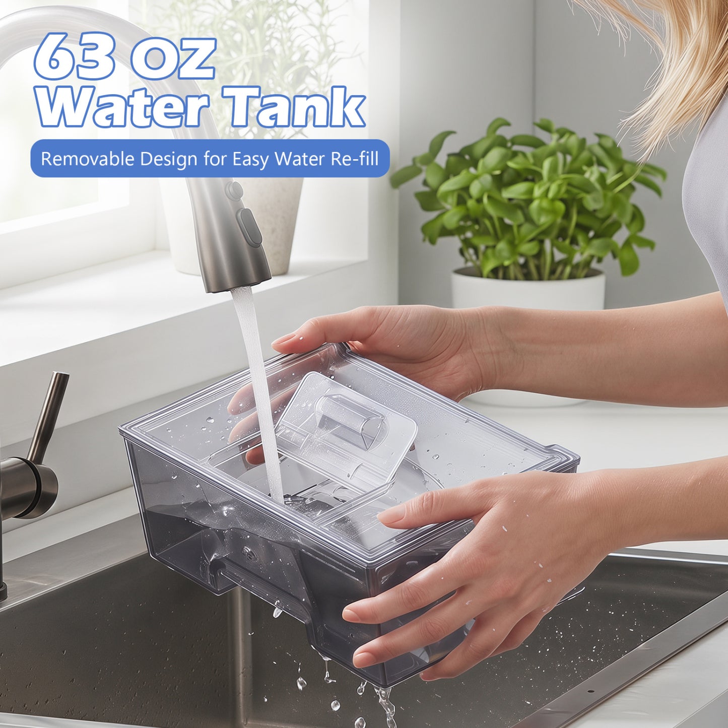 Crescent Ice Maker Countertop 26 Lbs/24H Ice Machine with 16 Crescent Cubes-Black