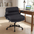 Criss Cross Chair on Wheels with Flip-up Arms Adjustable Height-Gray