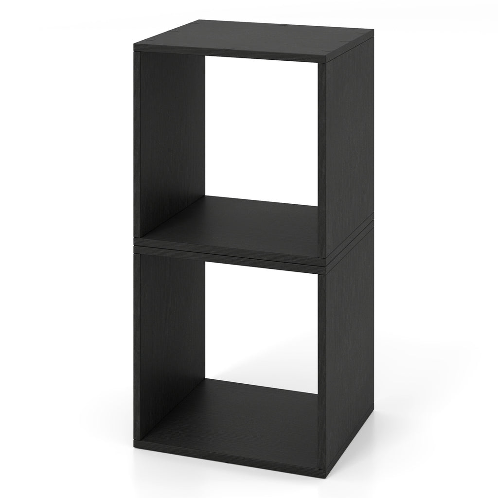 Cube Storage Organizer Set of 2 for Living Room Bedroom Study-Black