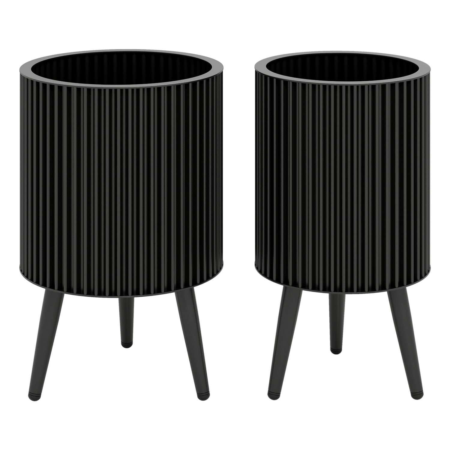 Decorative Flower Pots with Stand and Drainage Holes Set of 2-S