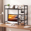 Desktop Bookshelf 38.5" W with Storage Display Rack for Home Office-Black