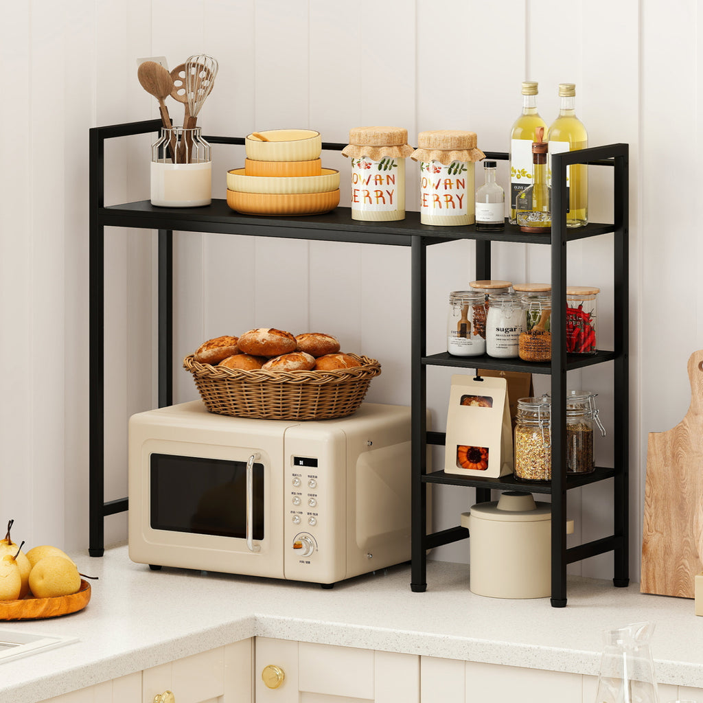 Desktop Bookshelf 38.5" W with Storage Display Rack for Home Office-Black