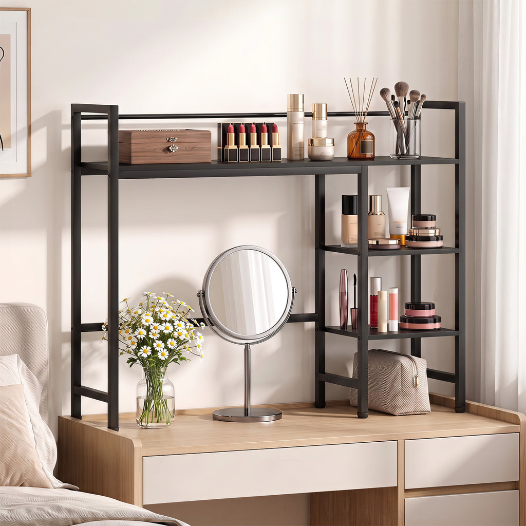 Desktop Bookshelf 38.5" W with Storage Display Rack for Home Office-Black