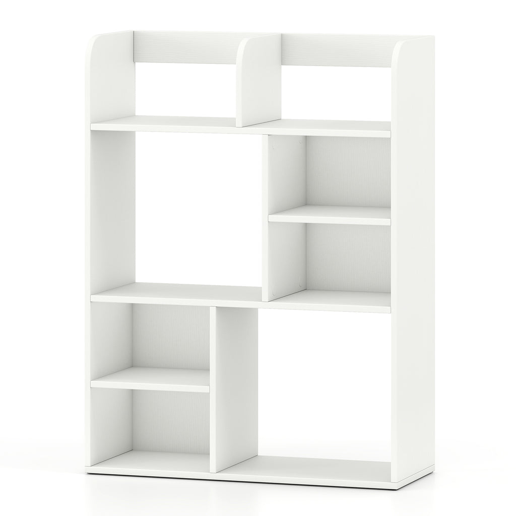 Desktop Display Rack with 8 Open Cubes for Home Office-White