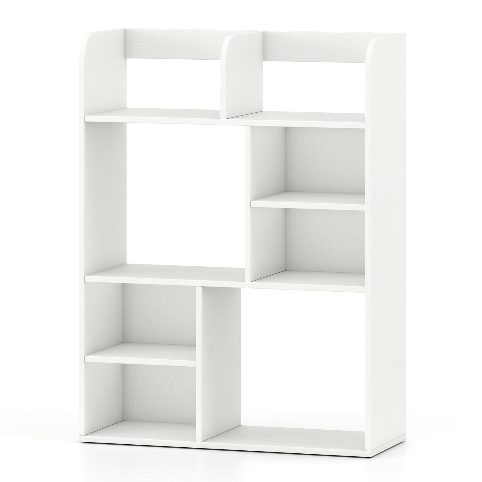 Desktop Display Rack with 8 Open Cubes for Home Office-White