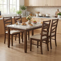 Dining Chairs Set of 4 with Backrests and Rubber Wood Frames-Brown