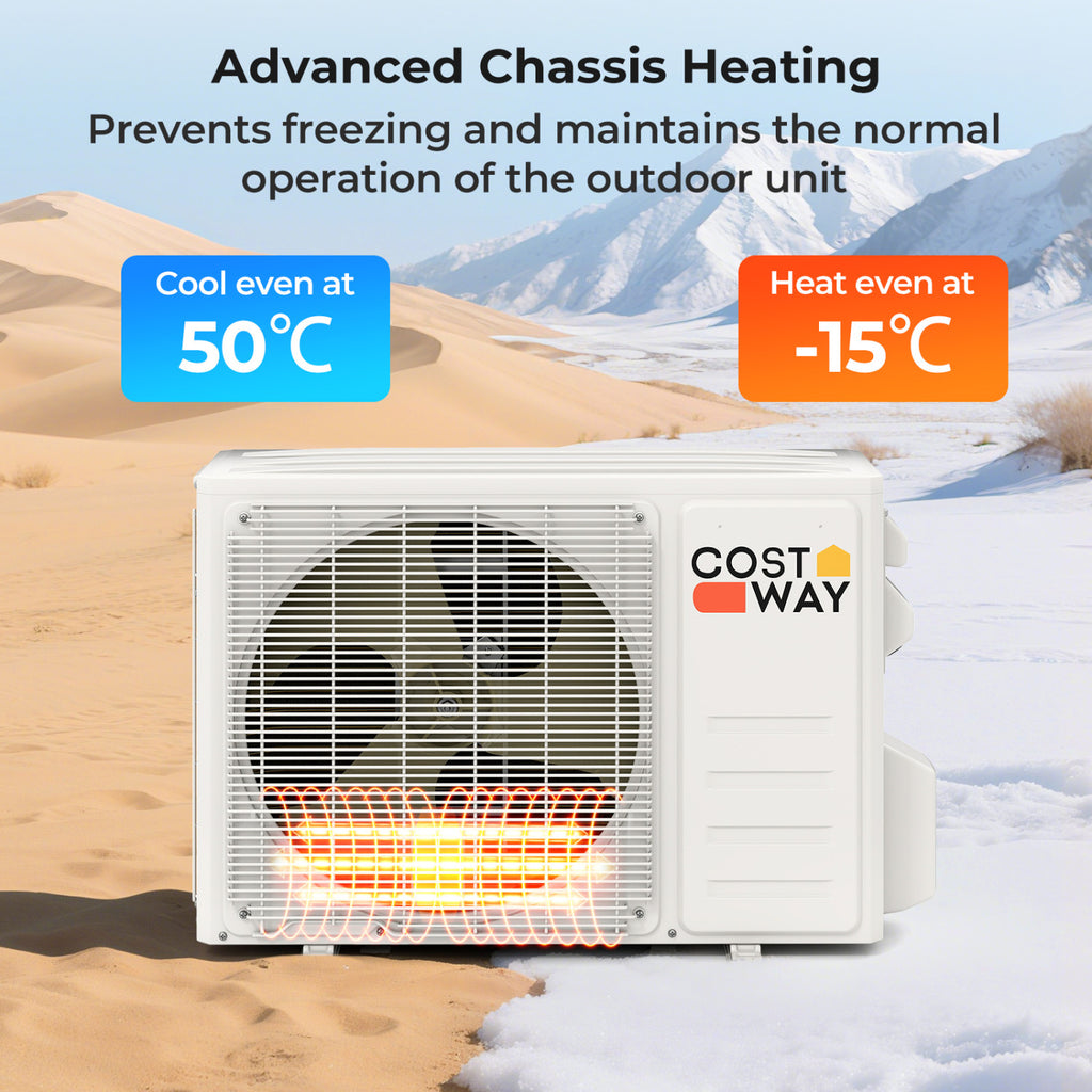 EchoCool Series''‹''‹ 11500 BTU 115V Mini Split Air Conditioner and Heater Pump System Wifi Enabled