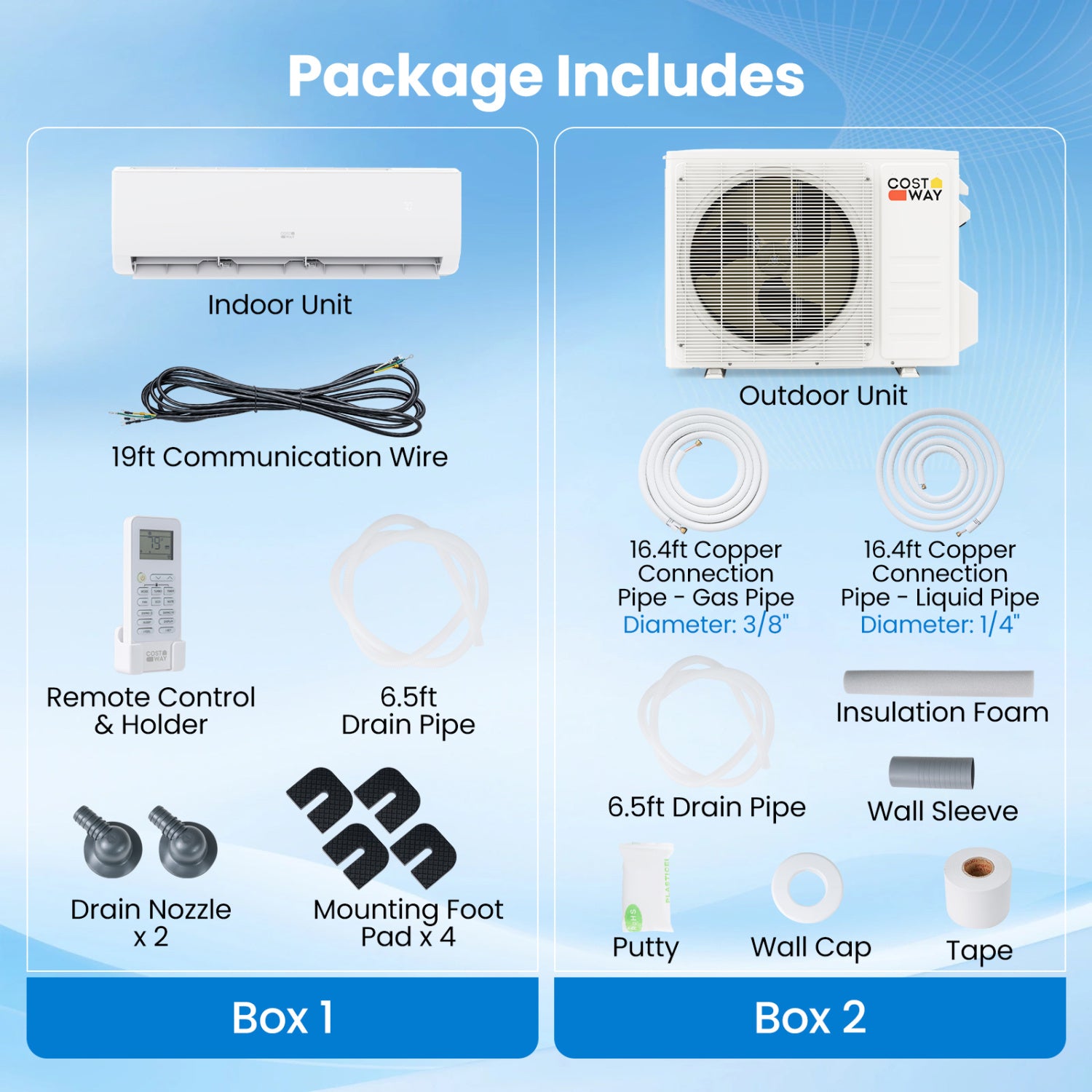 EcoGuard Series 9000 BTU 19 SEER2 115V Mini Split Air Conditioner and Heater