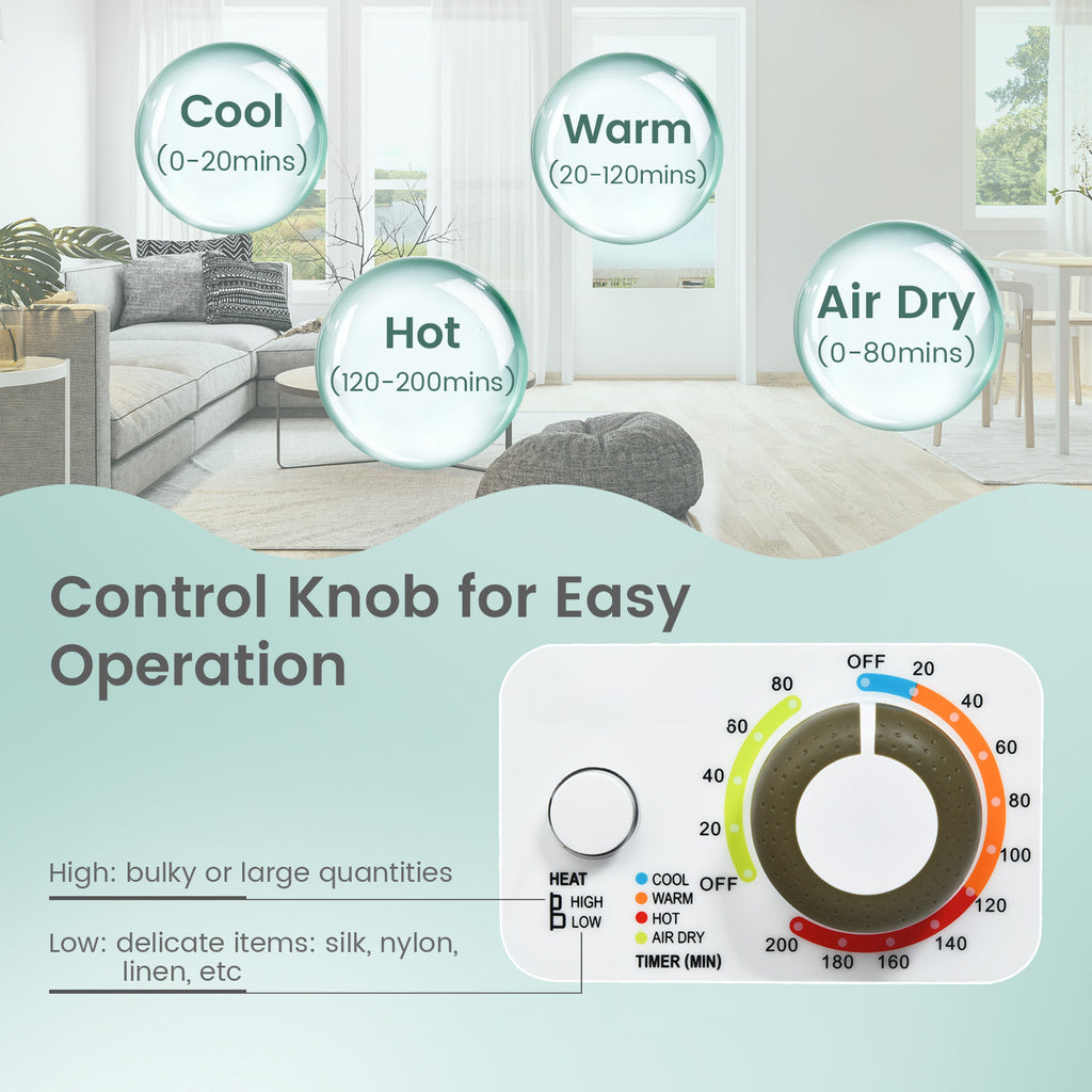 Electric Laundry Dryer and Full-Automatic Washing Machine Combo