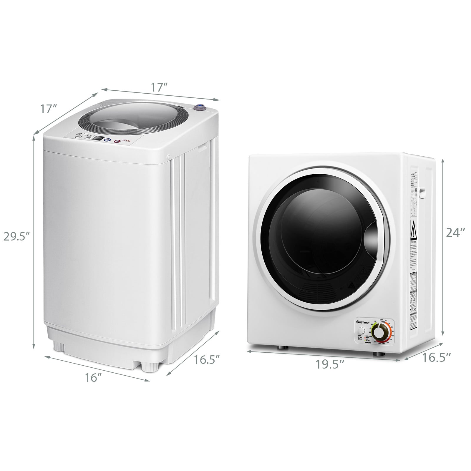 Electric Laundry Dryer and Full-Automatic Washing Machine Combo