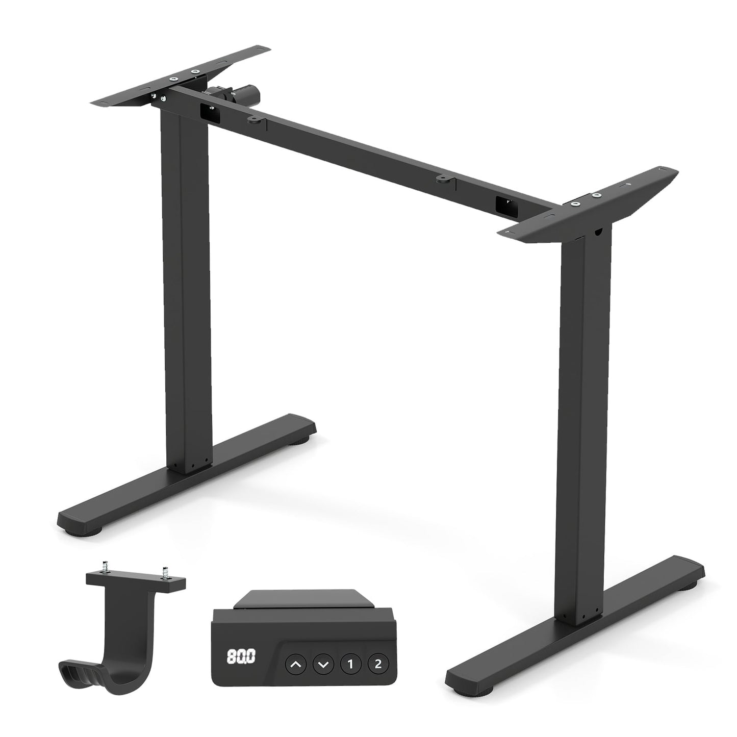 Electric Standing Desk Frame Height Adjustable Computer Desk Base with LED Display-Black