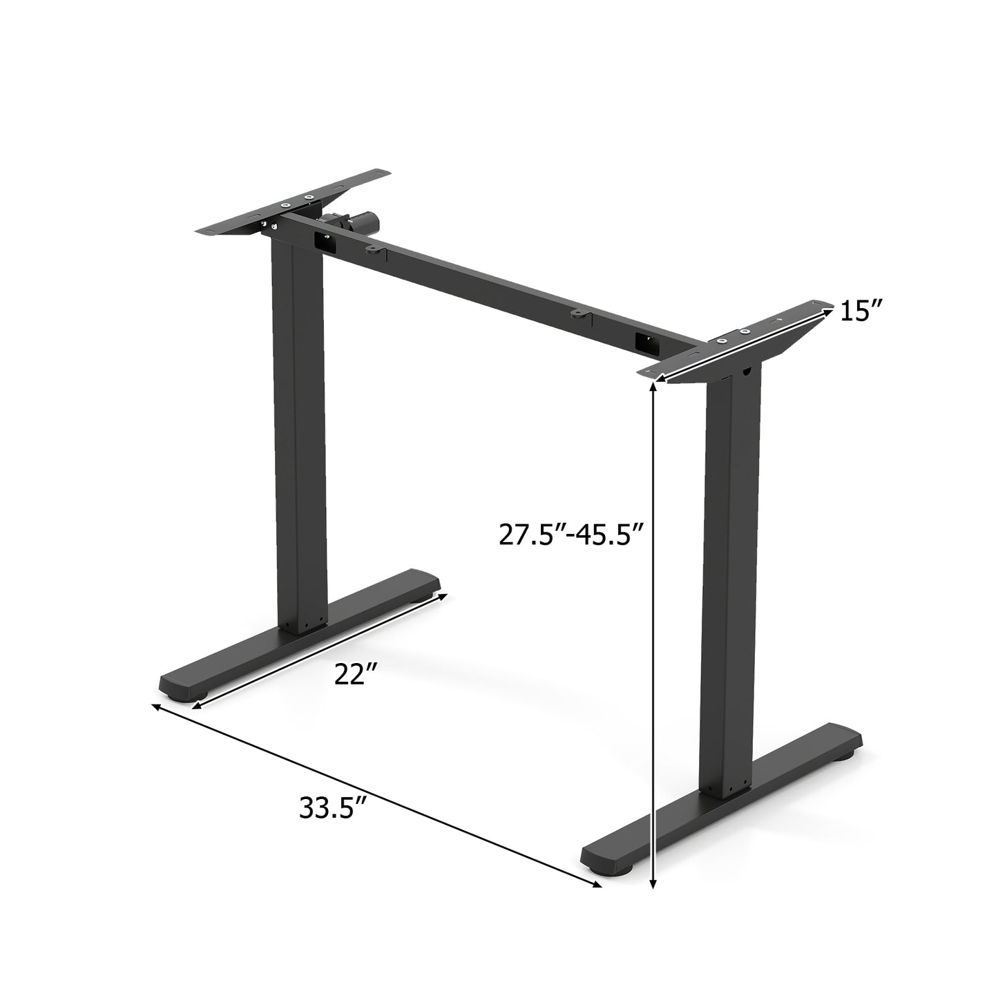 Electric Standing Desk Frame Height Adjustable Computer Desk Base with LED Display-Black