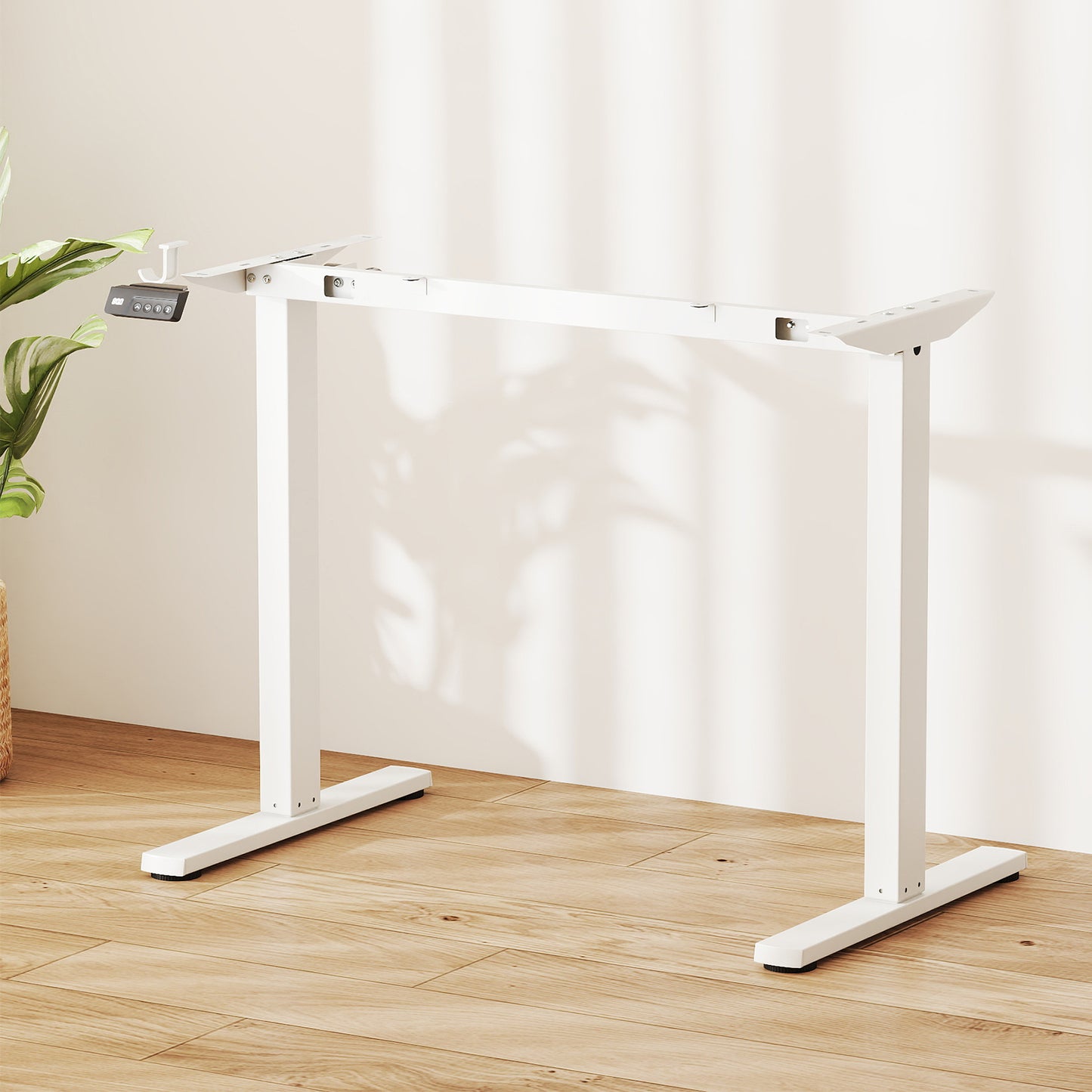 Electric Standing Desk Frame Height Adjustable Computer Desk Base with LED Display-White