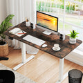 Electric Standing Desk with LED Display and 2 Memory Height Settings-Rustic Brown
