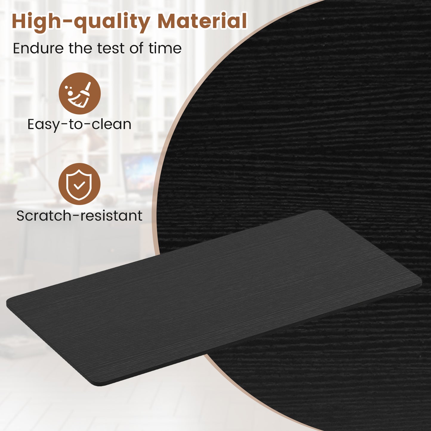 Electric Standing Desk with LED Display and 2 Memory Height Settings-Black