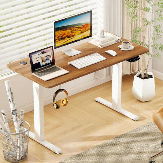 Electric Standing Desk Height Adjustable with 3 Memory Heights Walnut-S