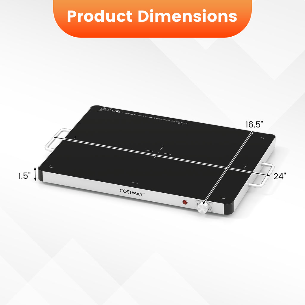 Electric Warming Food Warmer with Adjustable Temperature Control and Overheat Protection