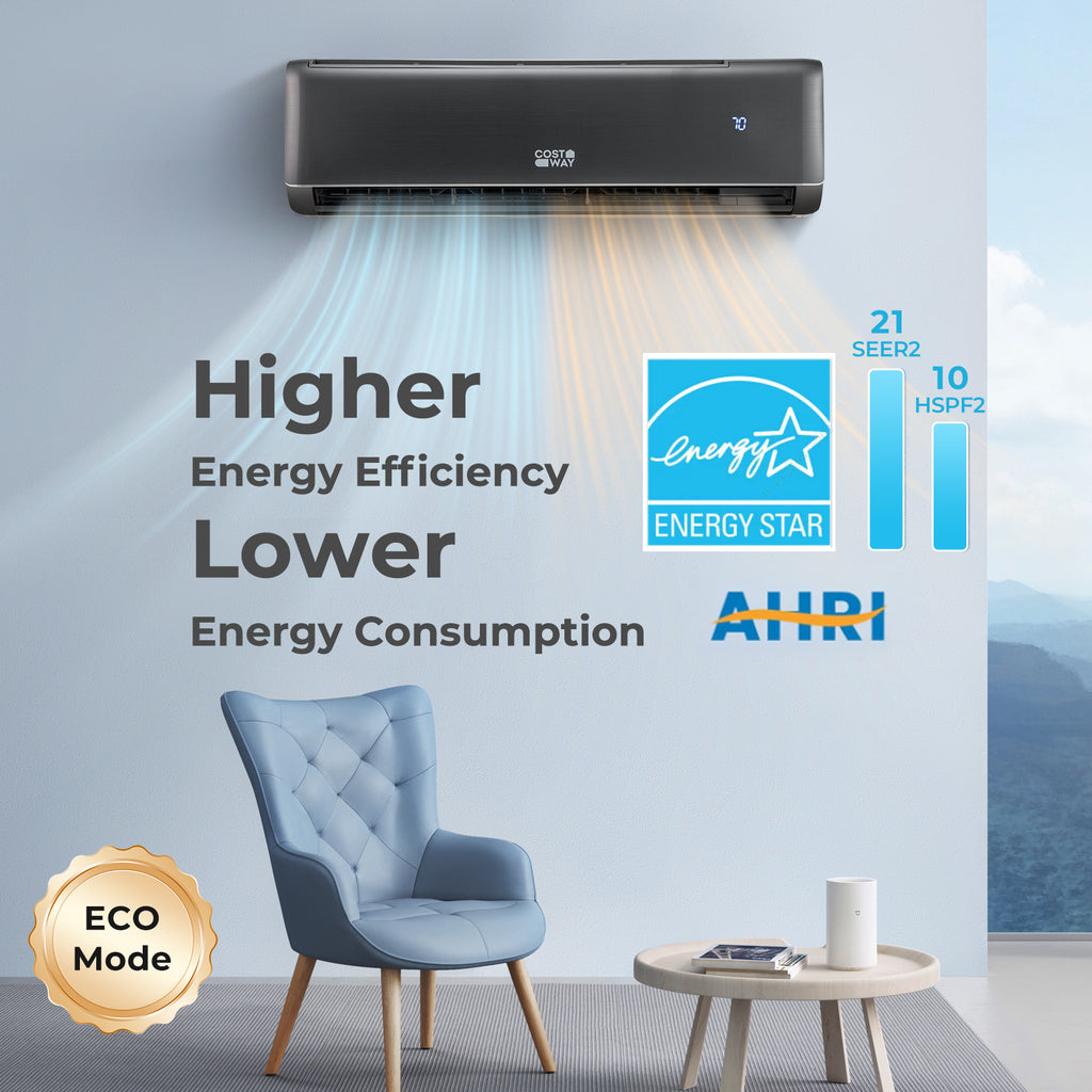 GreyVolt Series Energy Star Certified 24000 BTU 21 SEER2 208-230V Mini Split Air Conditioner and Heater Gray Wifi Enabled