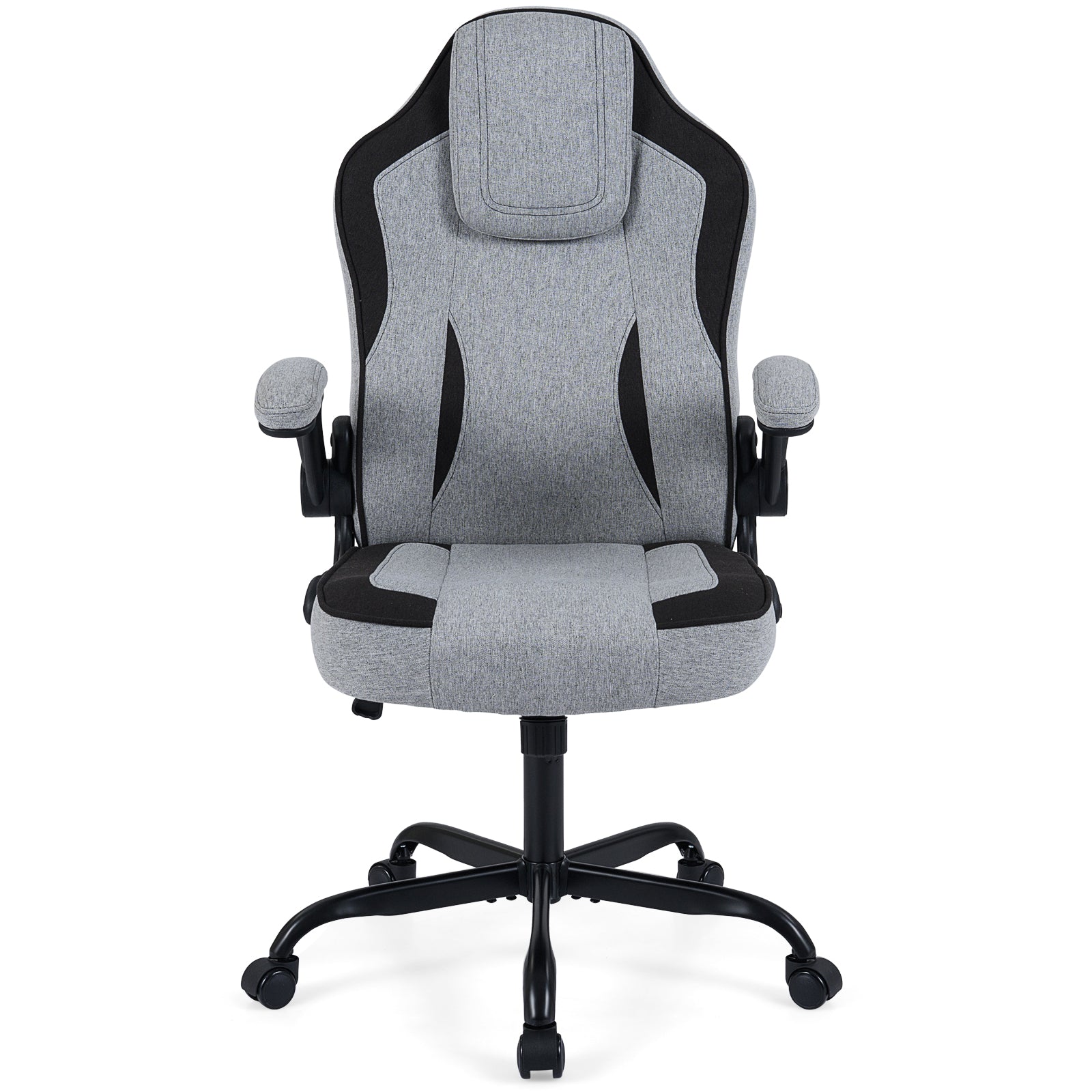 Ergonomic Computer Office Chair with 90° Flip-up Armrests-Gray