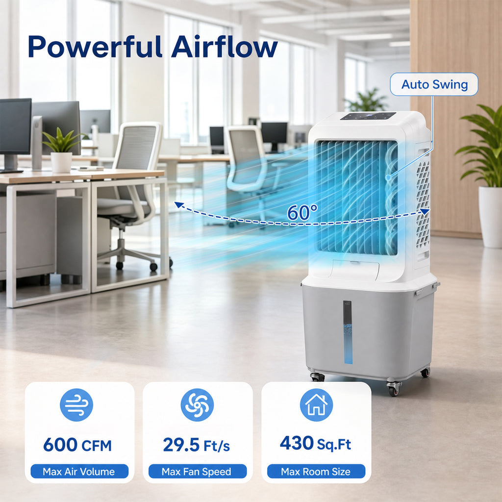Evaporative Air Cooler with 7 Gallon Large Water Tank