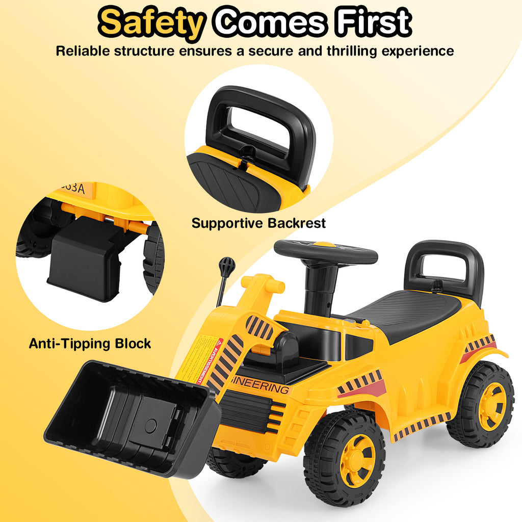 Excavator Digger Toy with Adjustable Bucket-Yellow