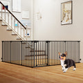 Extra Wide Baby Gate Fits 34.5-154" Openings 6-Panel Adjustable Pet Safety Fence-Black