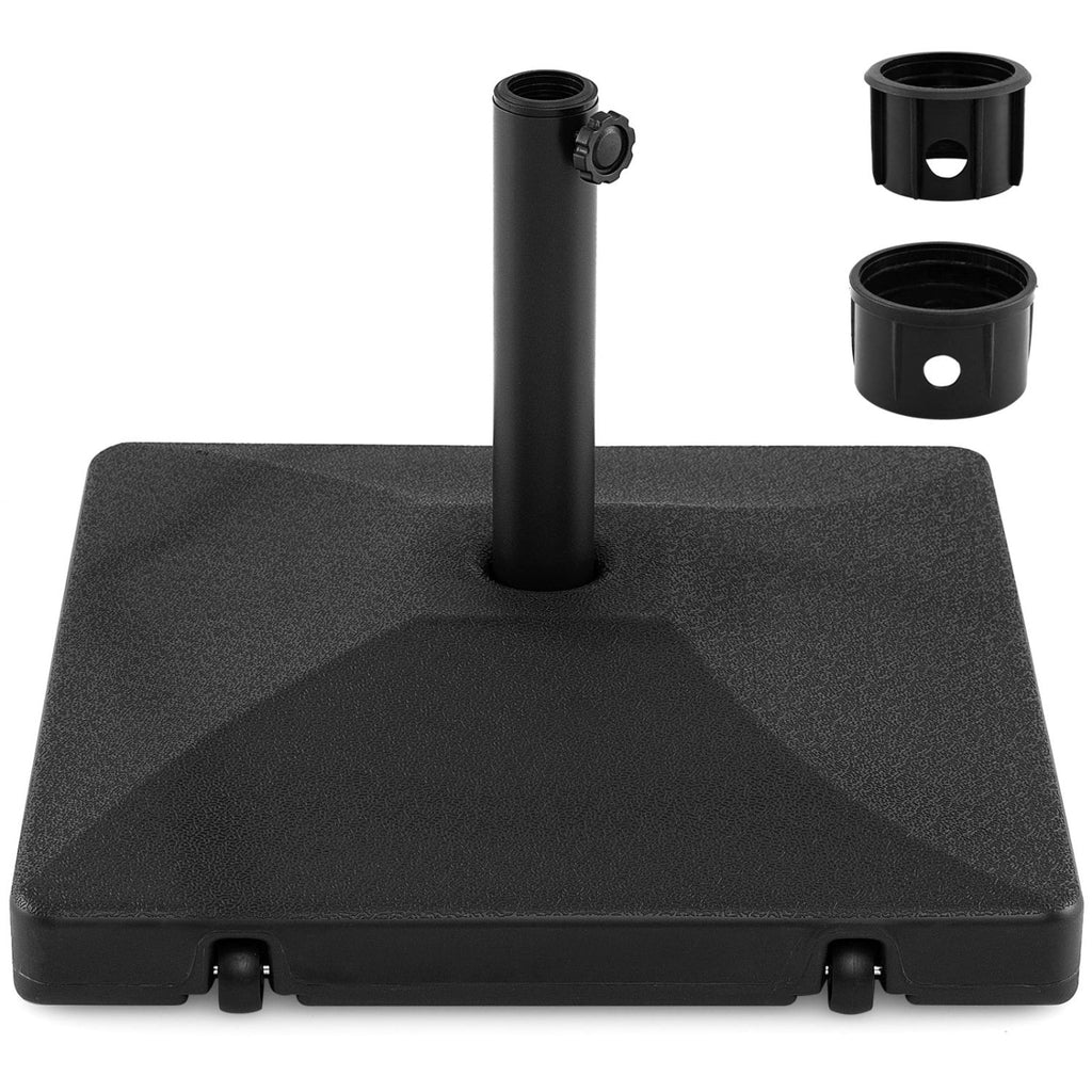 Pied de parasol remplissable 90 lb robuste avec 2 roues – Noir