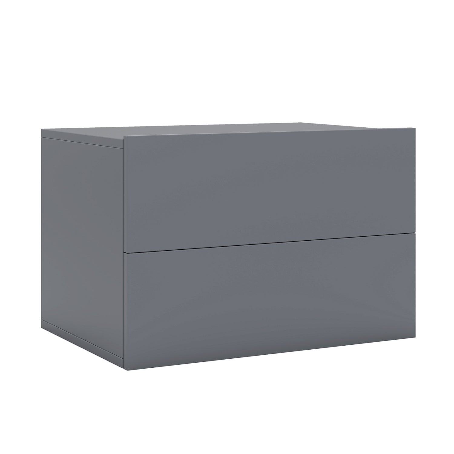 Floating Nightstand with 2 Storage Drawers Wall Mounted for Bedroom-Gray