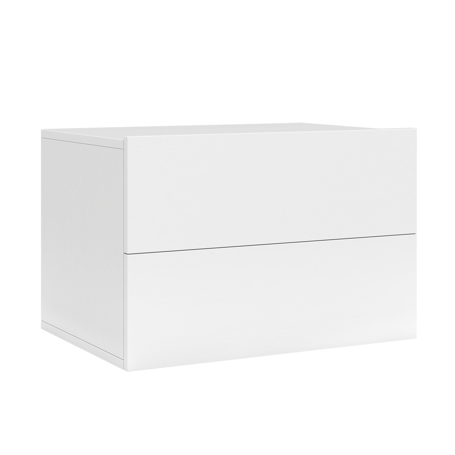 Floating Nightstand with 2 Storage Drawers Wall Mounted for Bedroom-White