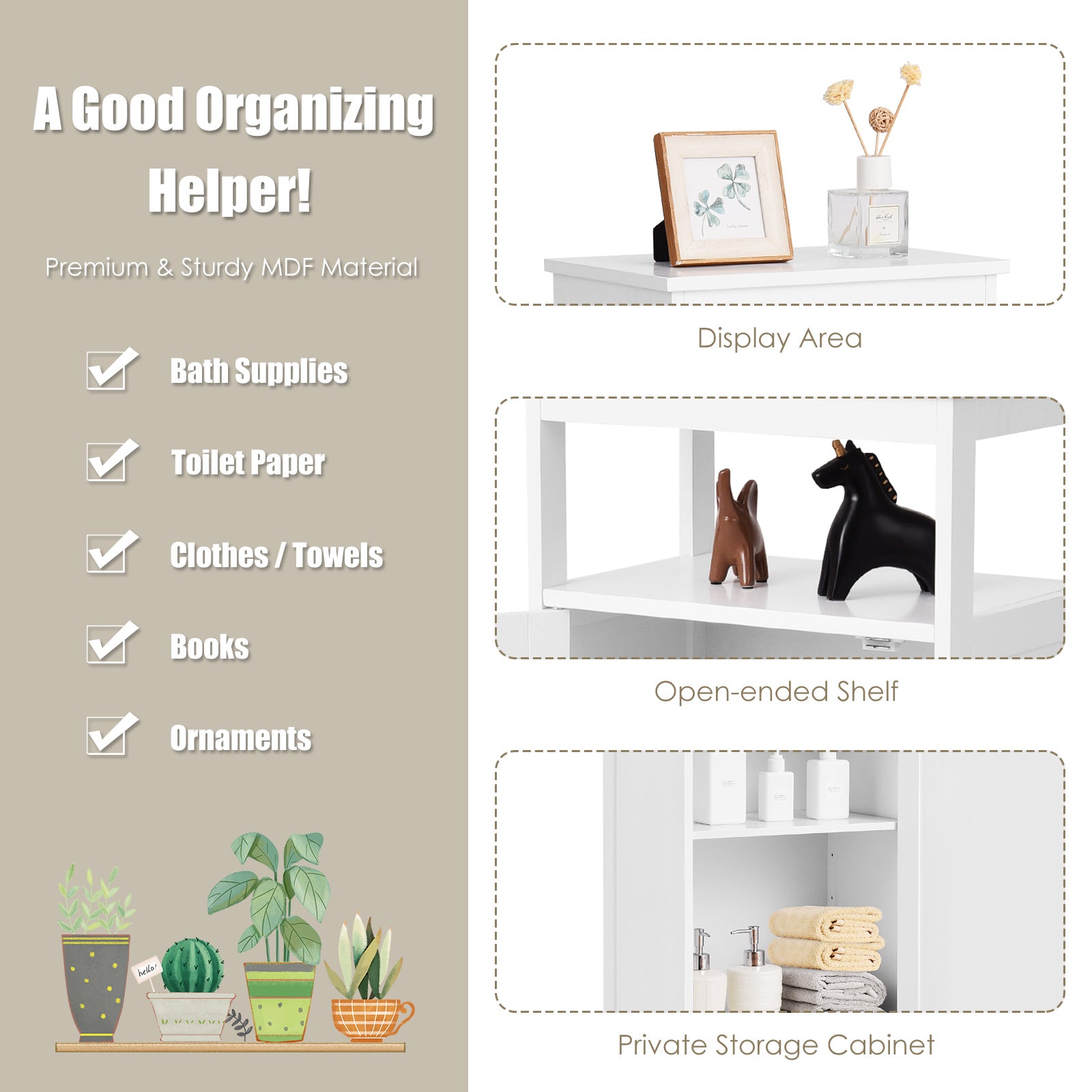 Floor Cabinet Multifunction Storage Rack Organizer Stand