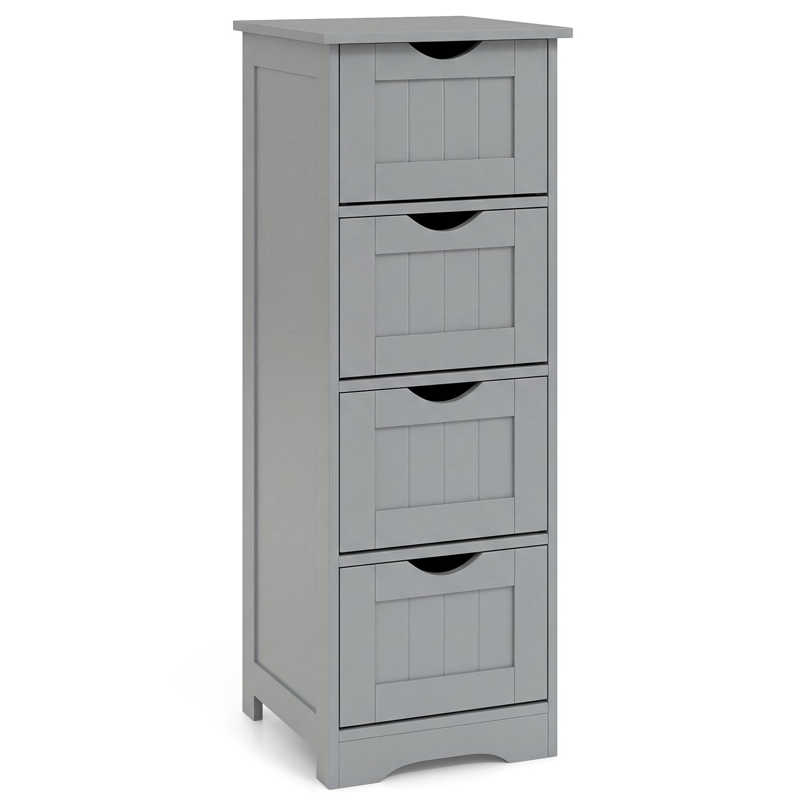 Floor Wooden Free Standing Storage Side Organizer for Bathroom-Gray