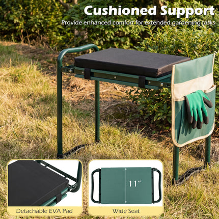 Foldable Garden Kneeler and Seat for Seniors Gardeners-Green
