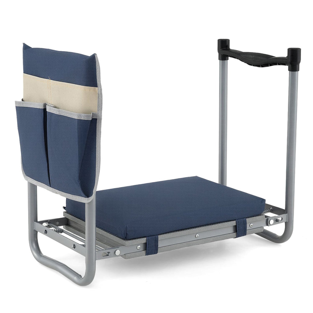 Genouillère et siège de jardin pliable pour jardiniers seniors – Bleu marine