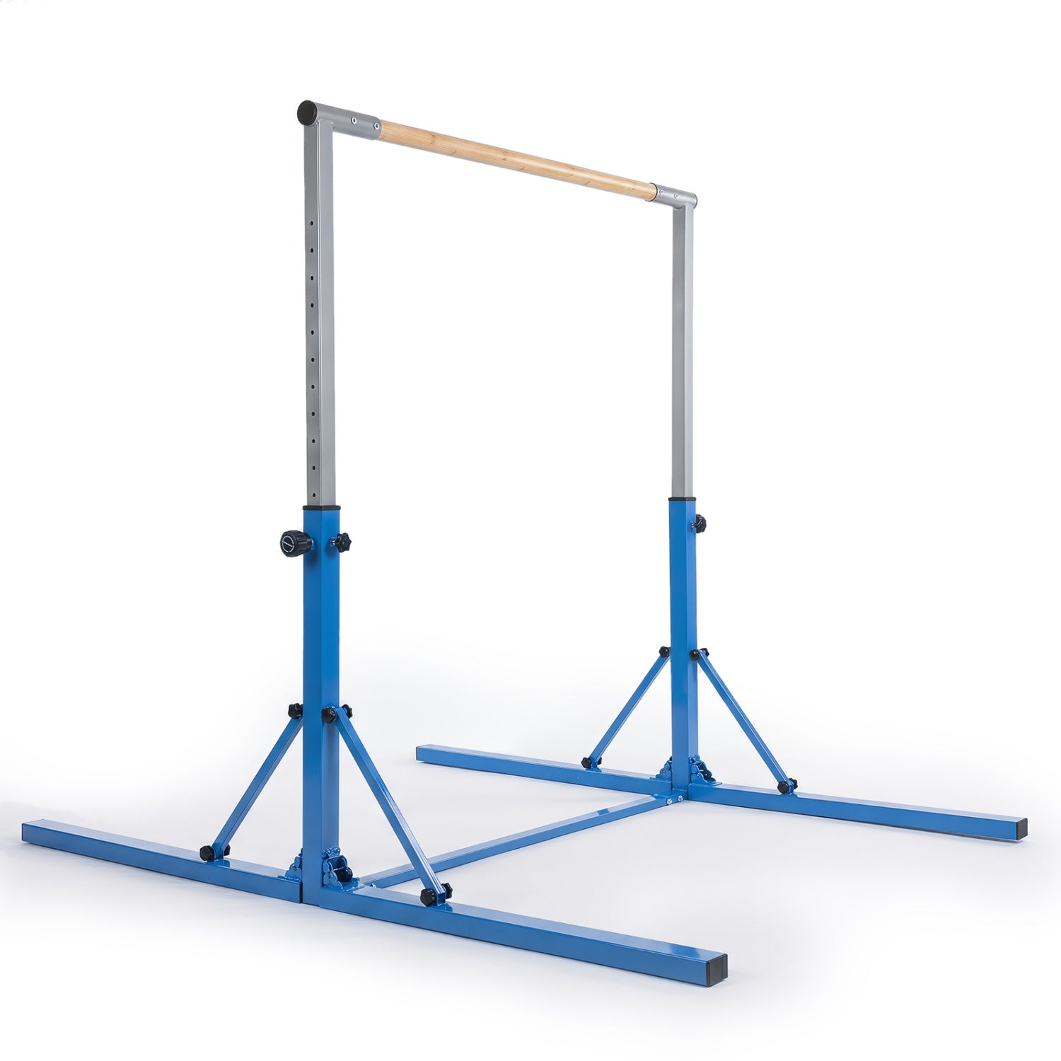 Foldable Gymnastics Bar for Kids with 3-Level Adjustable Heights-Blue
