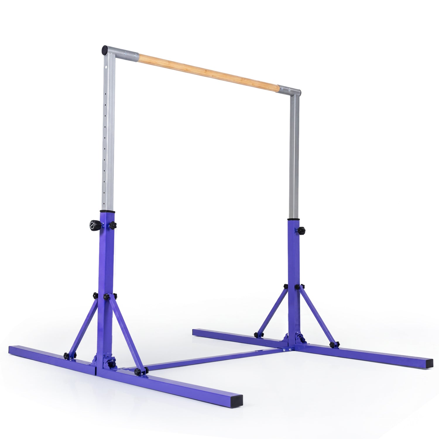Foldable Gymnastics Bar for Kids with 3-Level Adjustable Heights-Purple