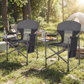 Folding Camping Chair with Cup Holder and Storage Pocket-Black