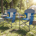 Folding Camping Chair with Cup Holder and Storage Pocket-Navy