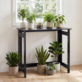 Folding Console Table with Foldable Legs-Black