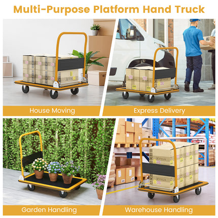 Folding Platform Cart Dolly Hand Truck-Black