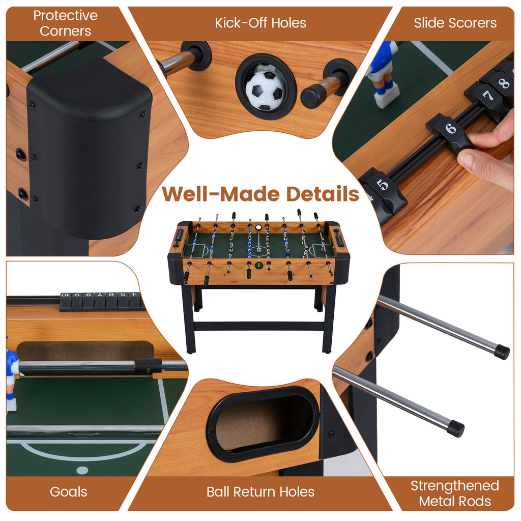 Foosball Table Competition Full Size Soccer Game Table with 22 Players-Natural