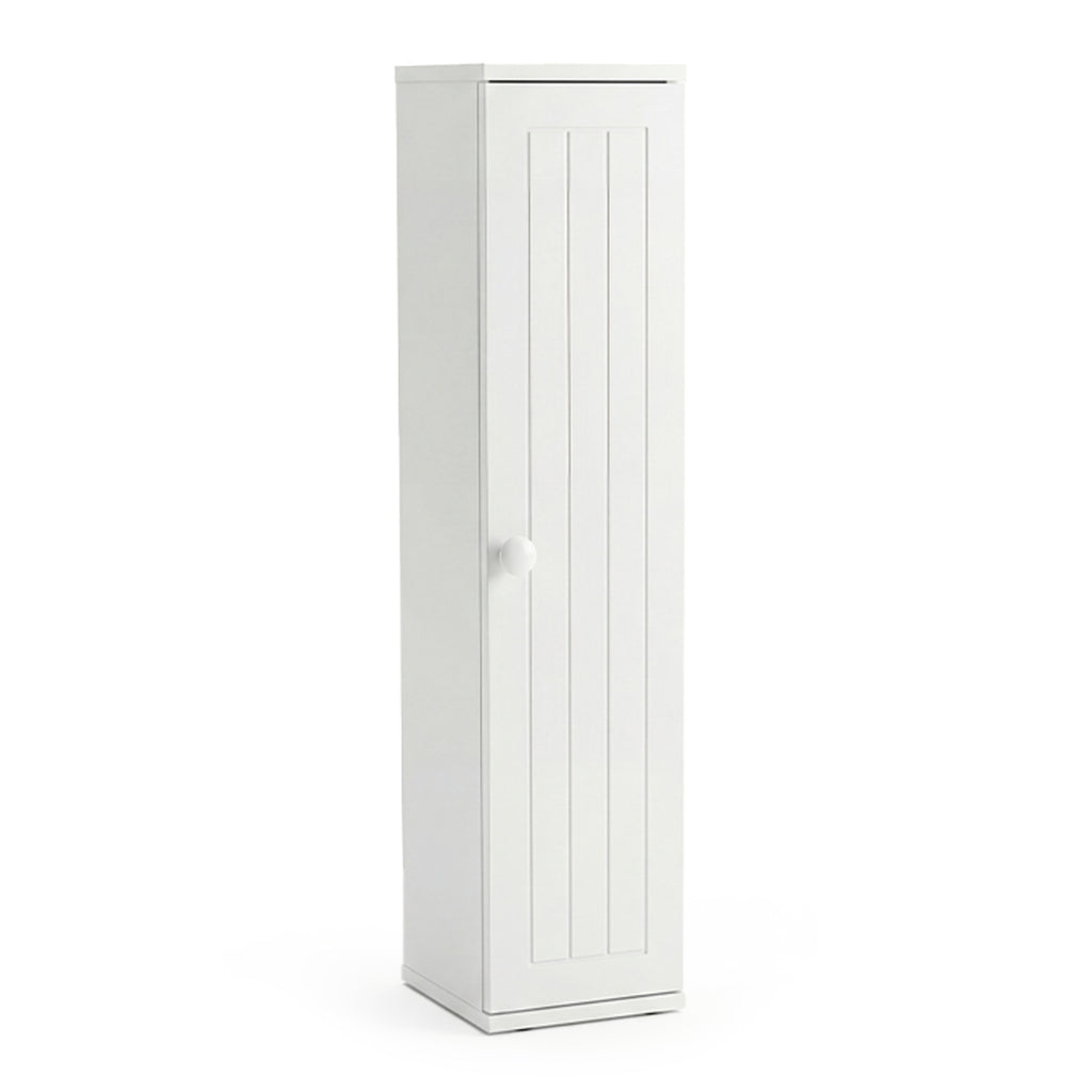 Free Standing Toilet Paper Holder with 4 Shelves and Top Slot for Bathroom-White